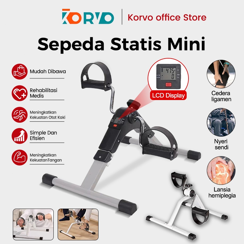 KORVO Sepeda Statis Terapi Portable Sepeda Statis Mini Bike Untuk Terapi Kaki Tangan Stroke/Epeda St