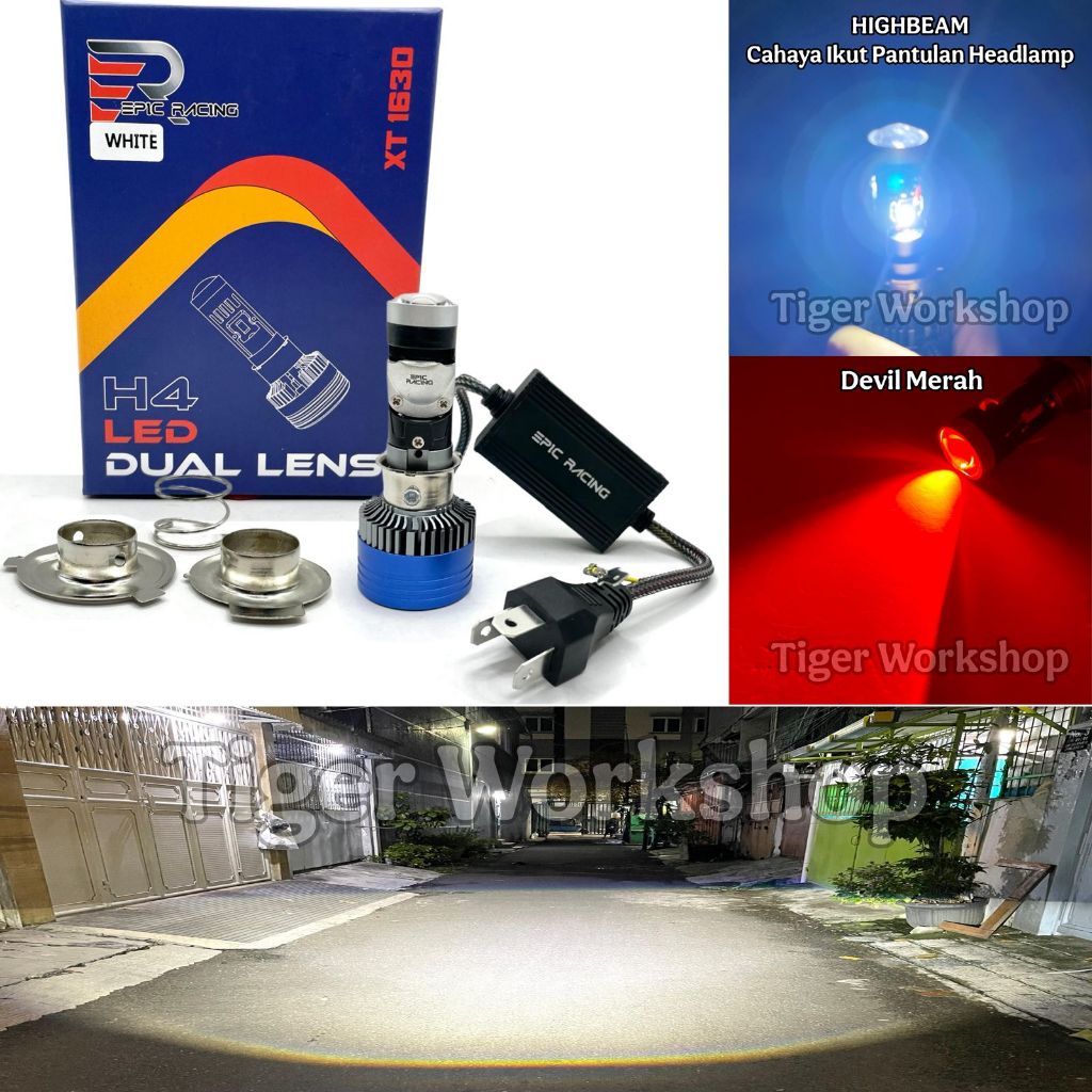 Lampu Utama H6 H4 H7 Epic Racing XT 1630 50 Watt Mini Projie H4 Motor Mobil
