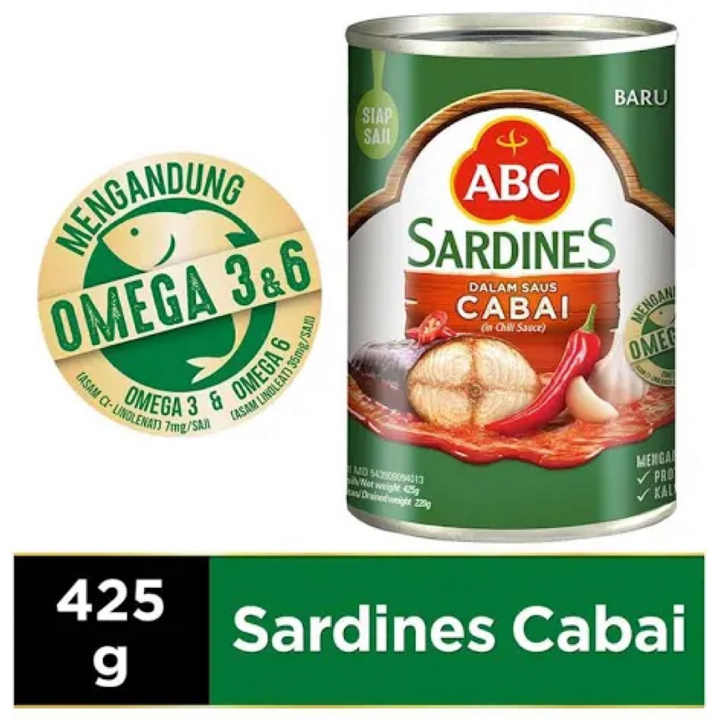 Toko Acin Sardines ABC Kaleng | 425gr | Makanan Sarden Kaleng
