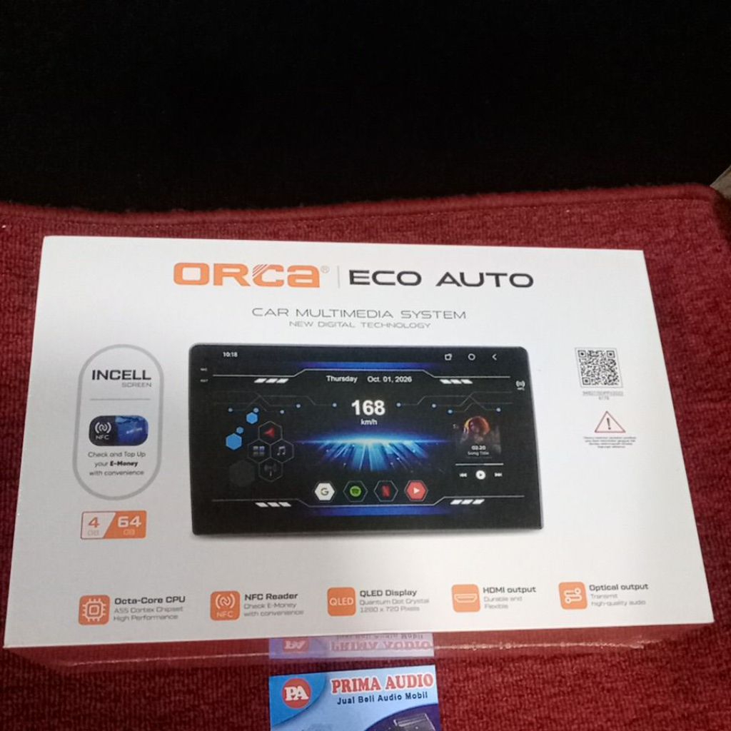 Head unit android ORCA ECO AUTO Ram 4/64GB, 9inch