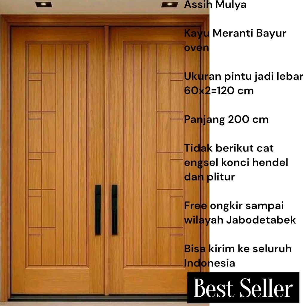 kusen dan pintu kupu" dari bahan kayu Meranti Bayur oven