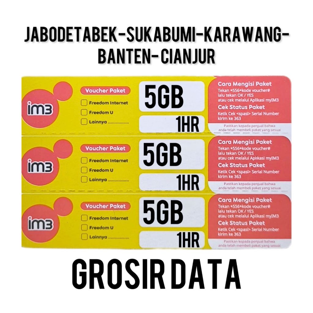 VOUCHER INDOSAT FREEDOM INTERNET 5GB 1HARI