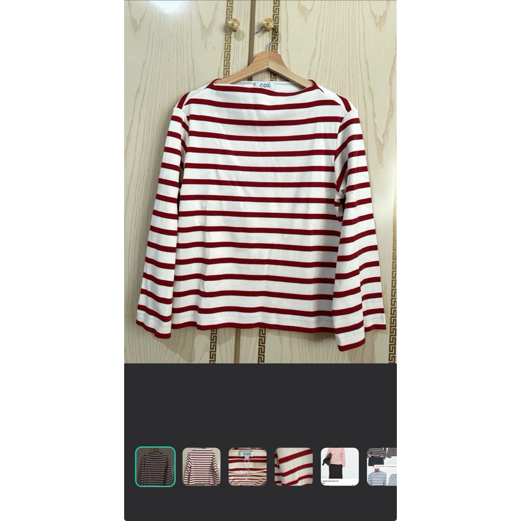COS Striped Boat-Neck Top