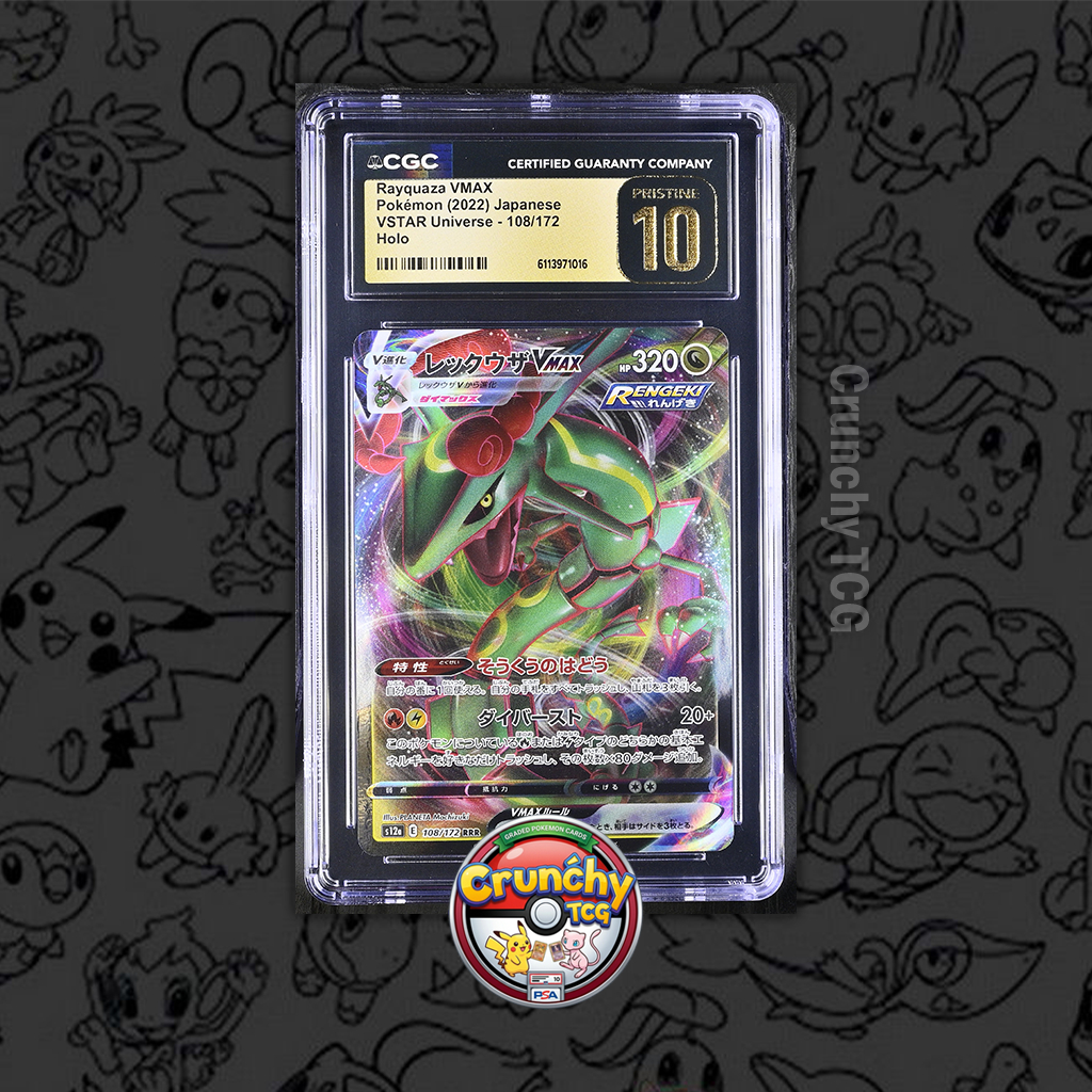CGC Pristine 10 - Rayquaza VMAX #108 VSTAR Universe - Kartu Pokemon (TCG) - Not PSA