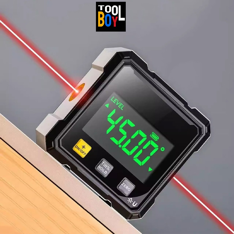 Ukur Sudut Alat Ukur Sudut Digital Inclinometer Magnetik dengan Backlight dan Laser Pengukur Kemirin