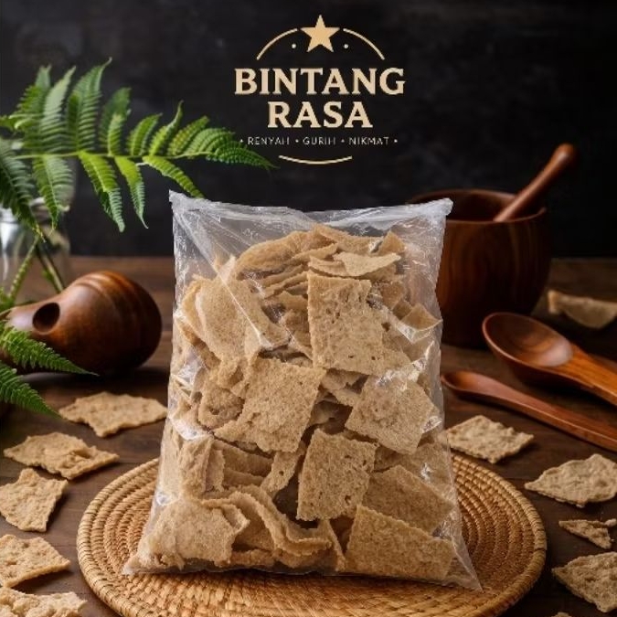 1kg Patahan Krupuk Gendar / Puli / Lempeng Mentah Khas Madiun
