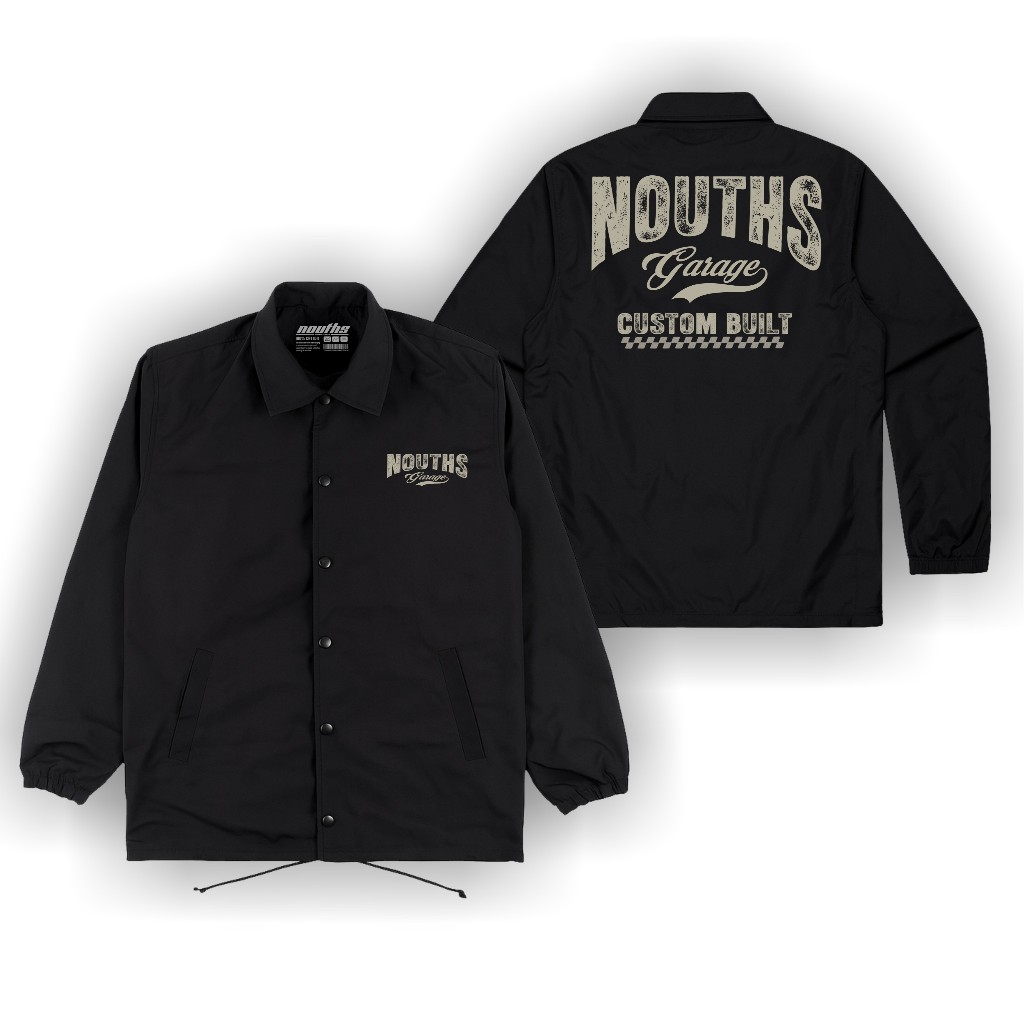 Nouths Jacket Coach Garage Custom Built Nouths Jacket Unisex Taslan warna Hitam