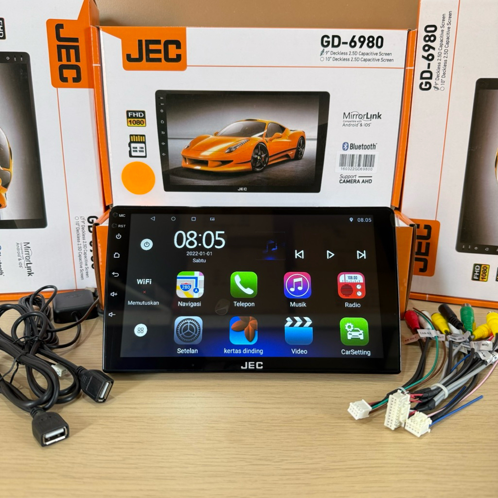 HEAD UNIT ANDROID JEC GD-6980 RAM 2 GB ANDROID 10” JEC GD 6980 ANDROID 10 INCH JEC