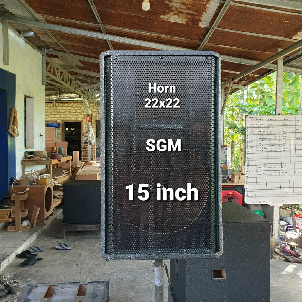 BOX SPEAKER 15 INCH HORN 22X22 LUBANG STAND BESI