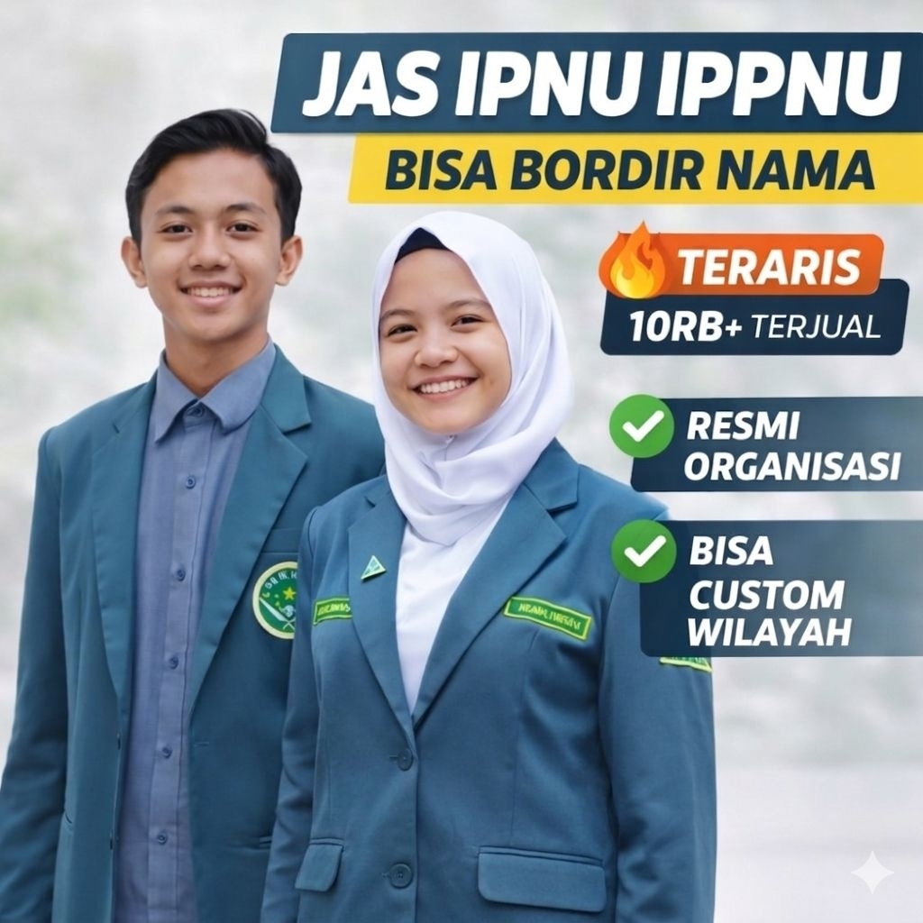 Jas IPNU IPPNU Resmi Bordir Nama & Wilayah | Jas NU Pria Wanita Custom Premium
