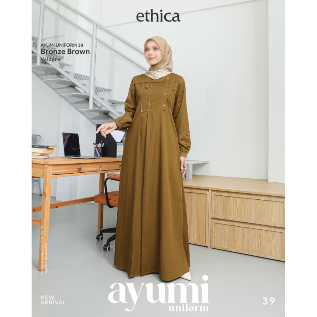 GAMIS ETHICA AYUMI UNIFORM 39 BRONZE BROWN/Gamis Ethica Terbaru/Original
