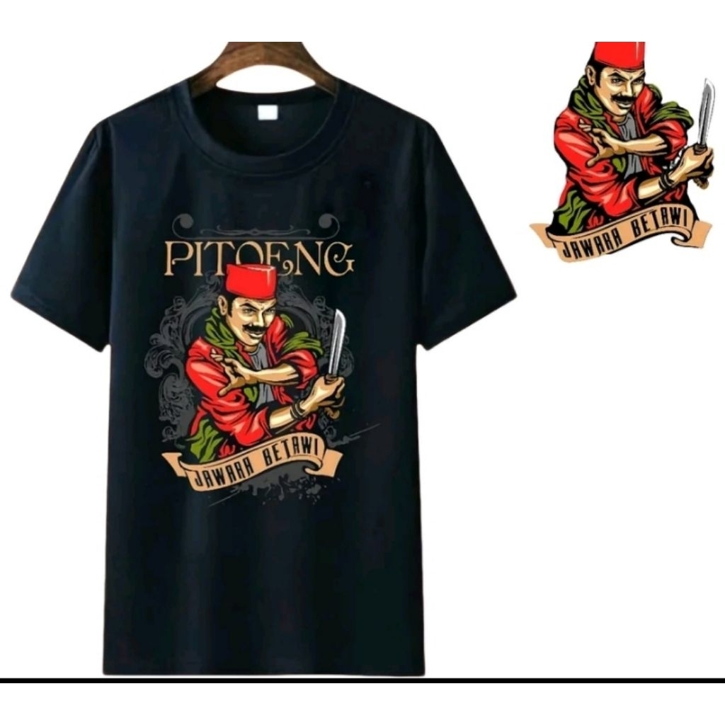 Kaos sablon pitoeng jawara betawi t-shirts distro unisex katun bahan adem