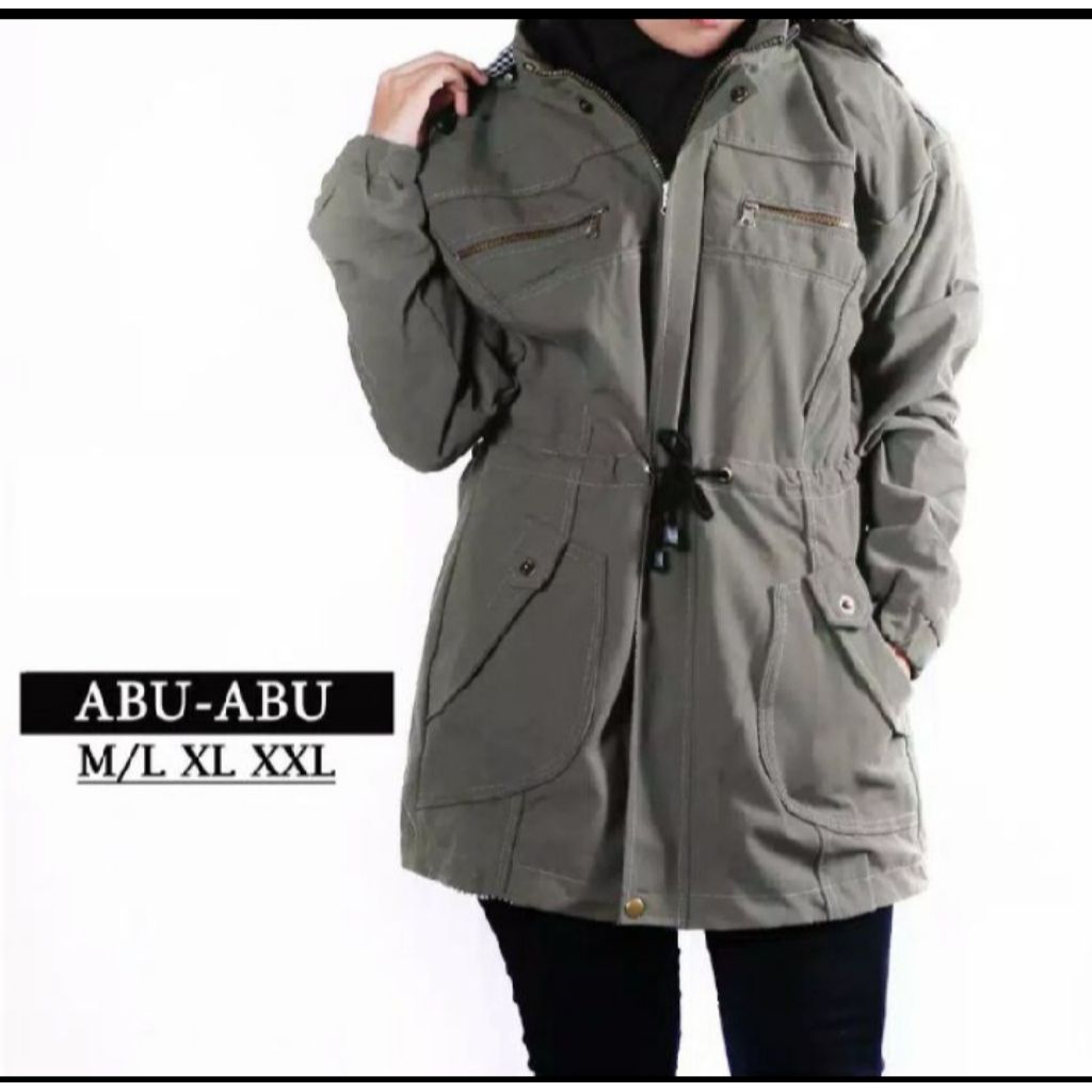 JAKET PARKA WANITA KANVAS JAKET CEWEK KOREA JAKET PARKA CEWE