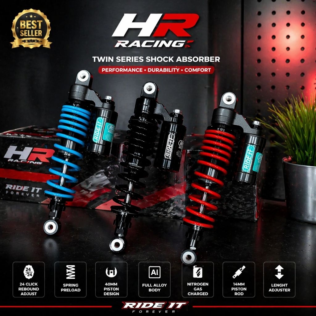 SHOCK RI NTR R3 SHOCK TABUNG ATAS 340MM RED