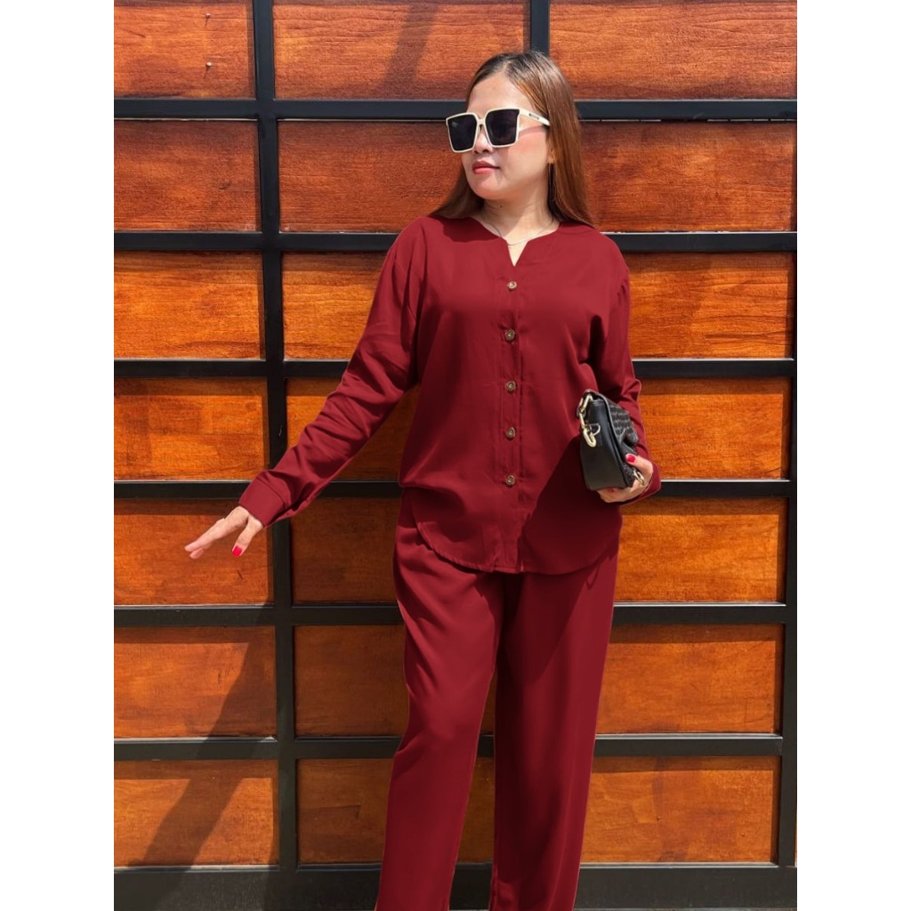 Terlaris Setcel Veronica Setelan Wanita Termurah - Baju Celana Wanita Basic Polos Rayon Twill Terbar