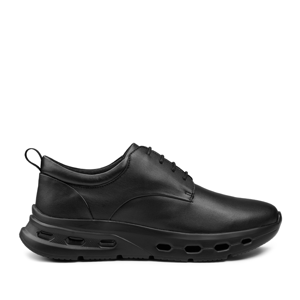 Prabu - Sepatu Kulit Casual Sneakers Pria Semesta All Black