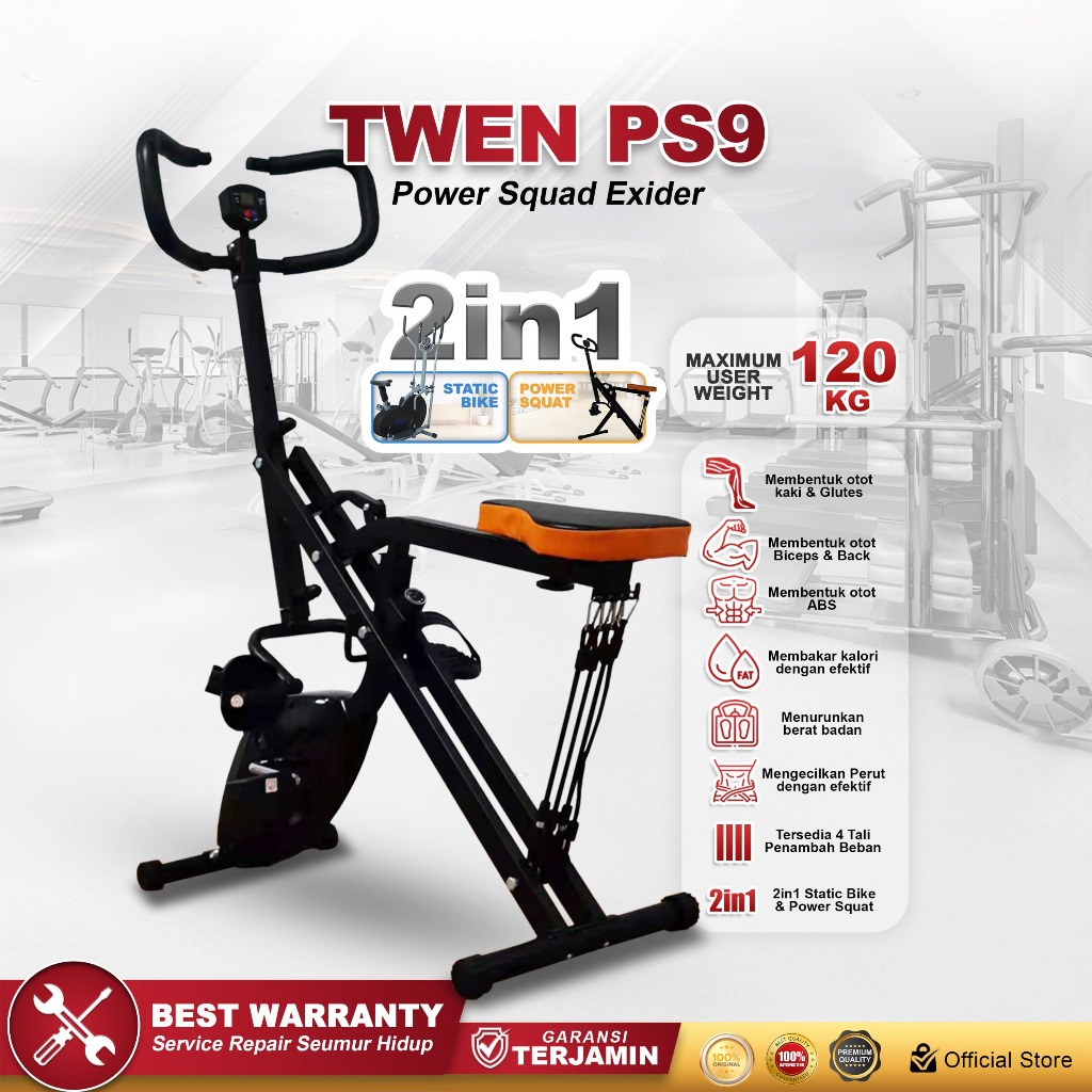TWEN PS8 PS9 Power Squat Rider - Power Squat Sports Equipment - Power Home Squat - Alat Olahraga