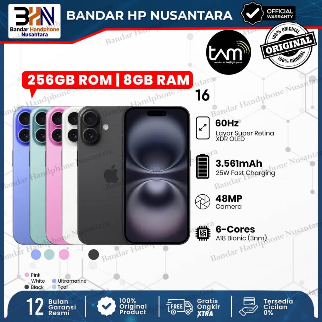 [TAM] Apple iPhone 16 256GB NEW GARANSI TAM