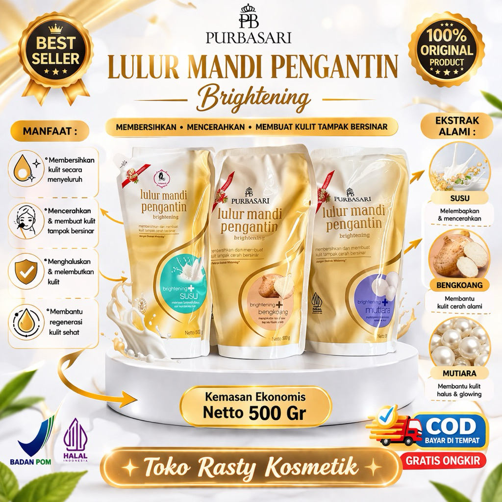 Purbasari Lulur Pengantin 500gr / Lulur Pemutih Whitening Pencerah