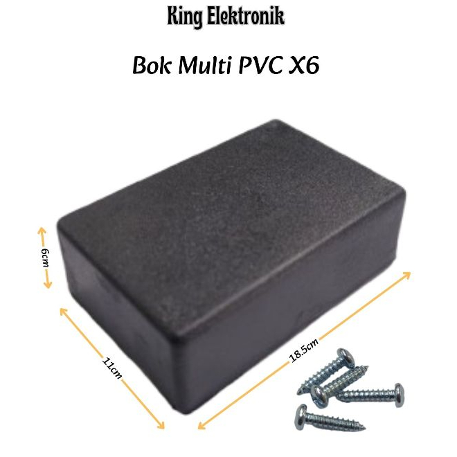 Box Kotak Hitam Elektronik DIY Box Multi Serbaguna X6 18,5 x 11 x 6cm