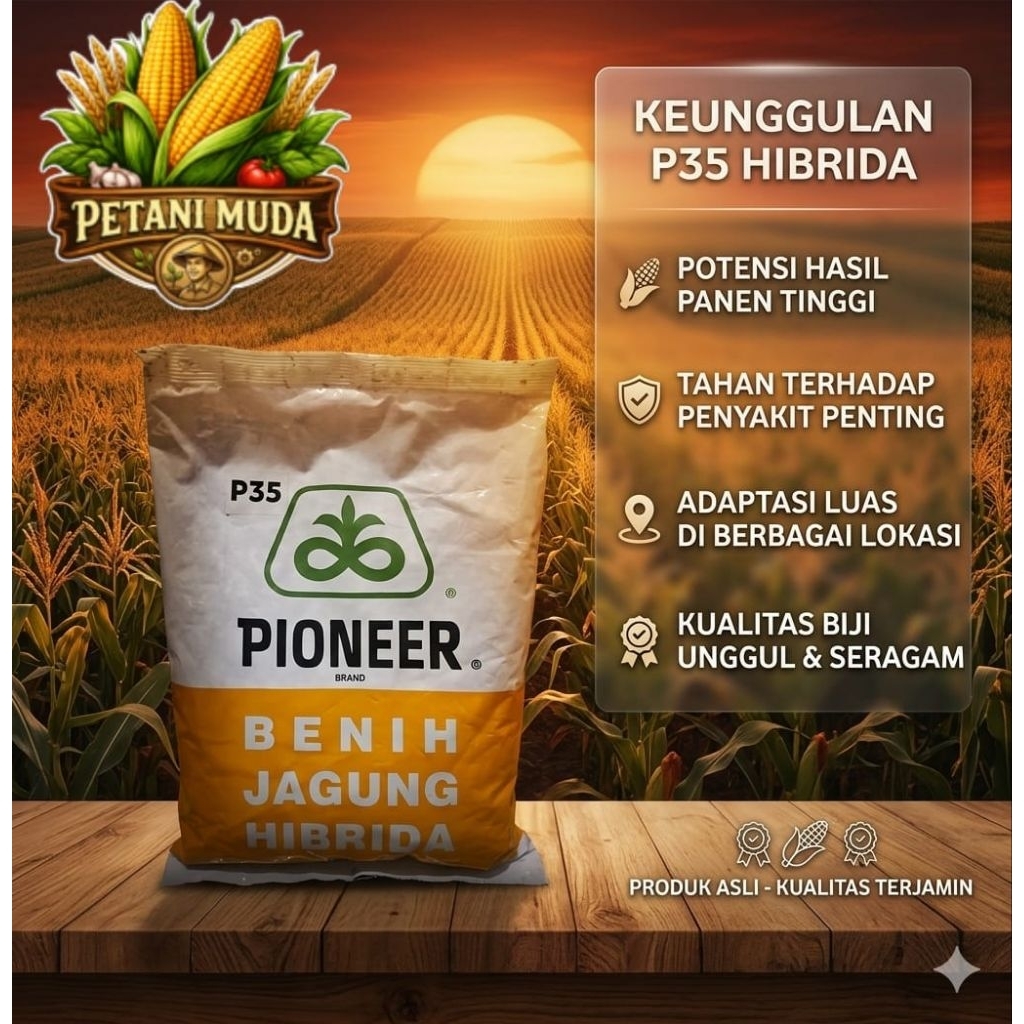 Benih Jagung Hibrida PIONEER P35 Kemasan 1kg ORRIGINAL.