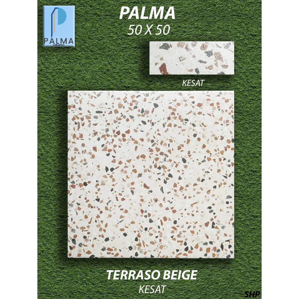 [RIAU ONLY, CHAT SEBELUM CO] Keramik Lantai 50X50 Palma Terasso Beige Kesat KW1 Pekanbaru Riau, Moti