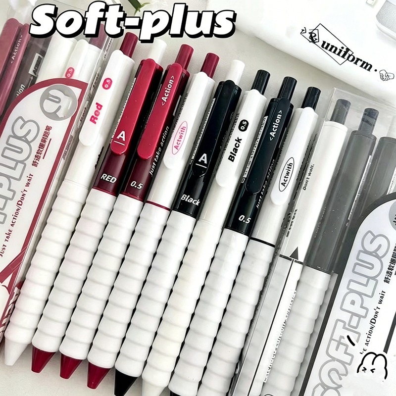 Pulpen Gel 0.5mm Aesthetic Korea Pena Pen 1 Pack Gel Pens Tinta Hitam Retractable Pulpen Lucu Dan Un