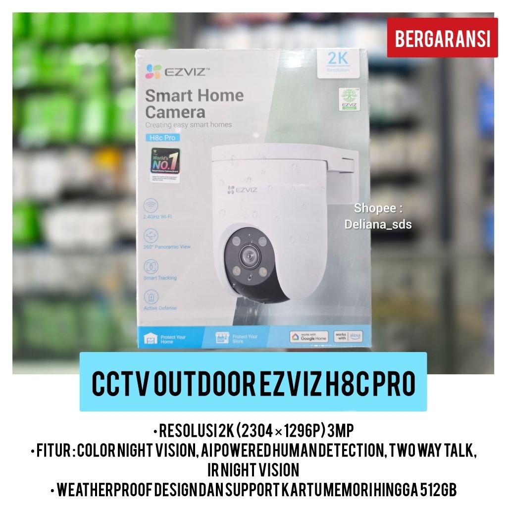 CCTV Outdoor Ezviz H8C Pro 2K Garansi Resmi 1 Tahun Cctv Ezviz 2K 4MP Cctv Ezviz Cctv Outdoor Ezviz 