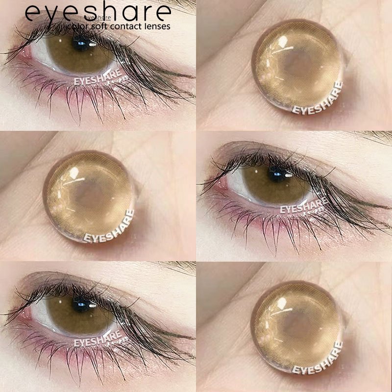 Eyeshare Softlens 0.00~-8.00 Minus AURORA Brown 1Pasang Brown Softlen