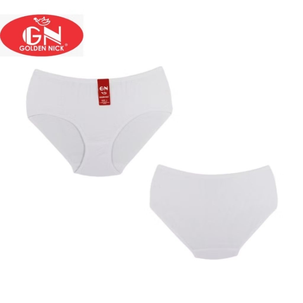 [ 6pcs ] CD Golden Nick 937 Khusus Putih | Golden Nick Celana Dalam Wanita Polos Putih Umroh