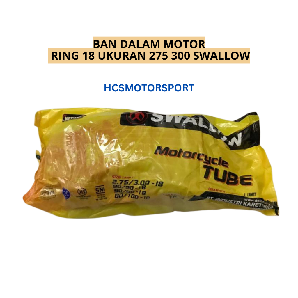 BAN DALAM MOTOR RING 18 UKURAN 275 300 SWALLOW ORIGINAL