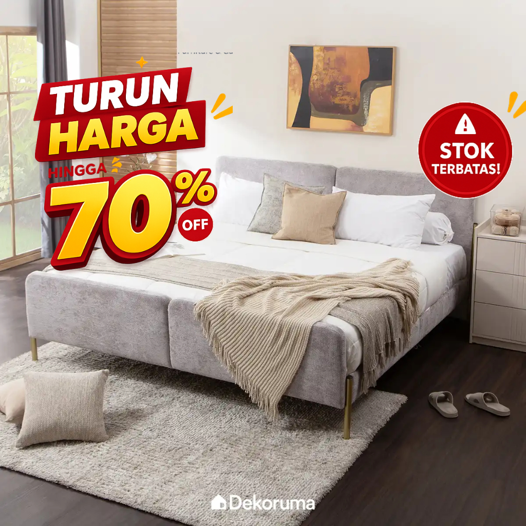 Dekoruma KISHO Headboard & Divan / Dipan dan Sandaran 200 cm x 200 cm (Untuk Kasur 200 cm x 200 cm) 