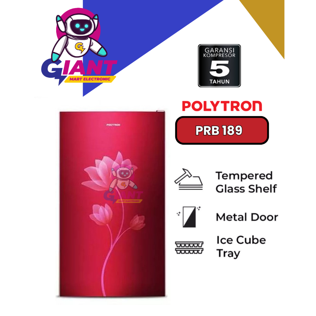 KULKAS 1 PINTU POLYTRON PRB 189 / PRB189 / PRB-189 180 LITER