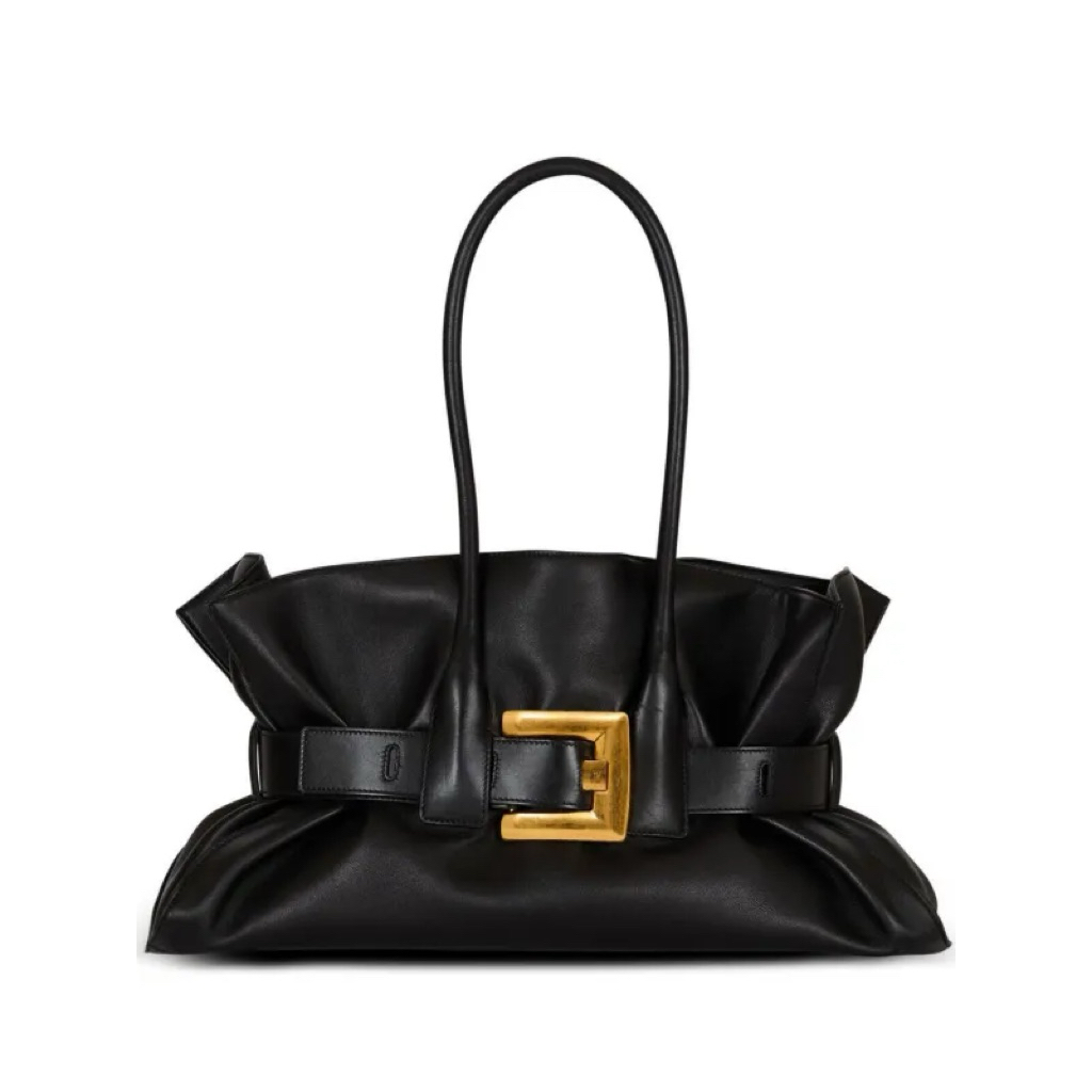 Balmain Anthem Medium Buckled Shoulder Bag