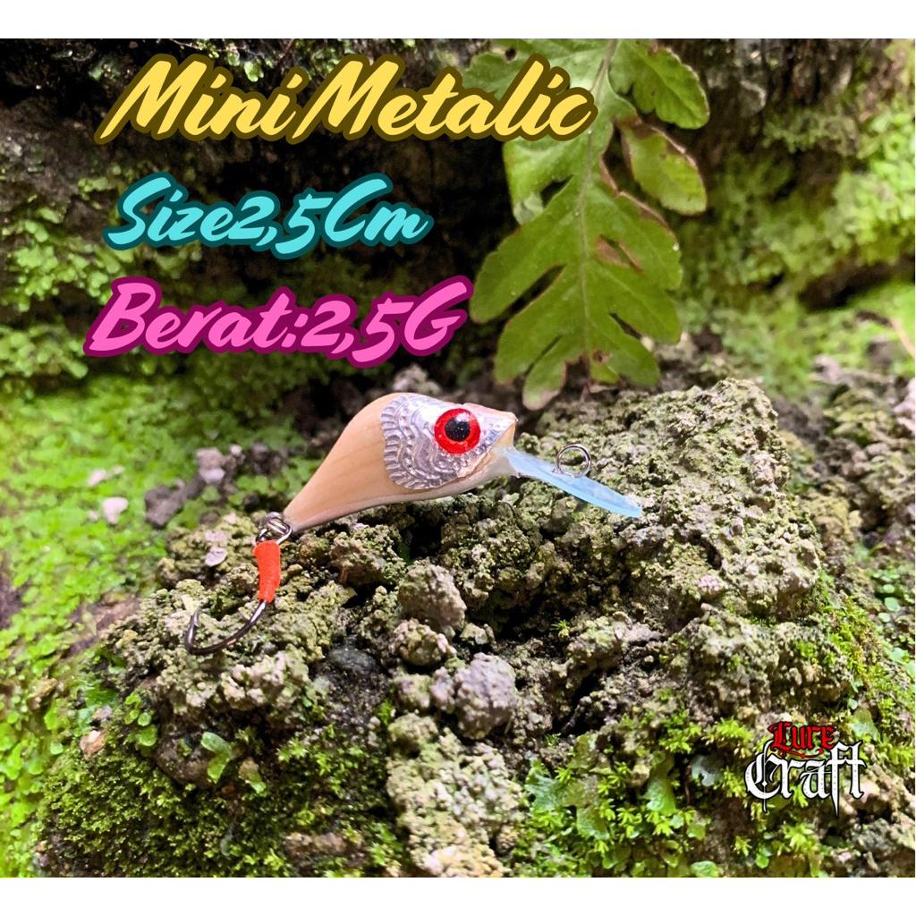 LURE CRAFT Mini Metalic 2,5Cm Berat 2,5G Anti Boncos Cocok untuk Mancing Ikan Masheer Hampala Baung 