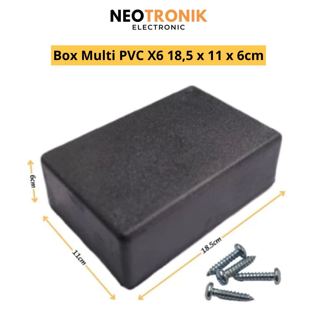 Box Kotak Hitam Elektronik DIY Box Multi Serbaguna X6 18,5 x 11 x 6cm