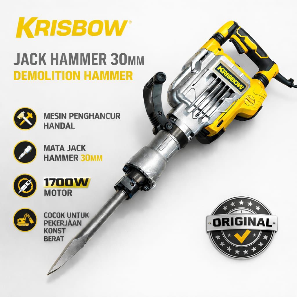 Krisbow Jack Hammer / Demolition Hammer, Mesin bobok beton, mesin bobok jalanan, Mesin penghancur be