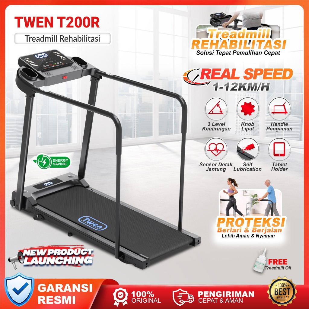 TWEN T200R Treadmill Rehabilitasi Treadmill Listrik Treadmill Portable Treadmill Multifungsi Treadmi