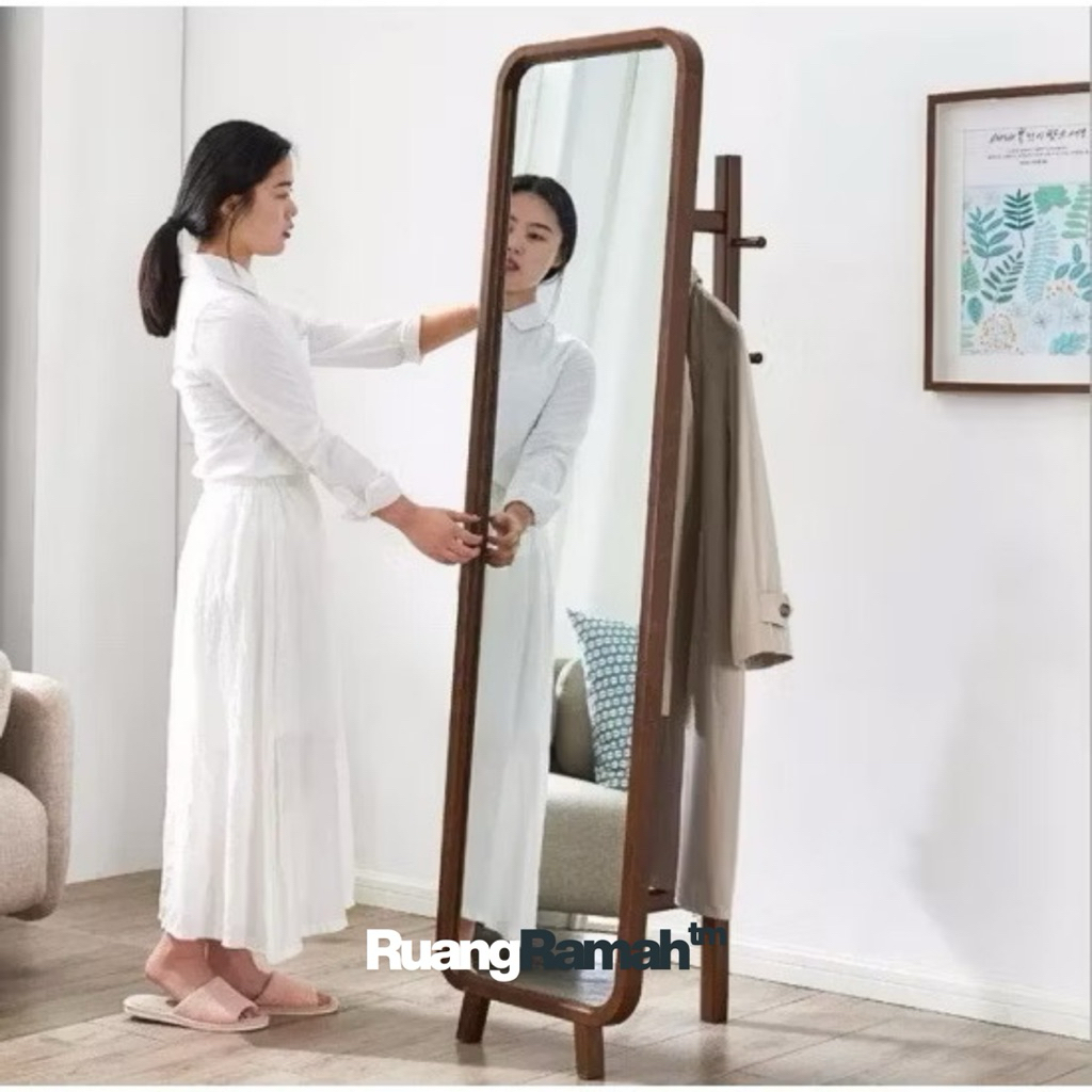 Standing Miror Kayu jati | Cermin Kayu jati Minimalis | Cermin Dinding Kayu Jati