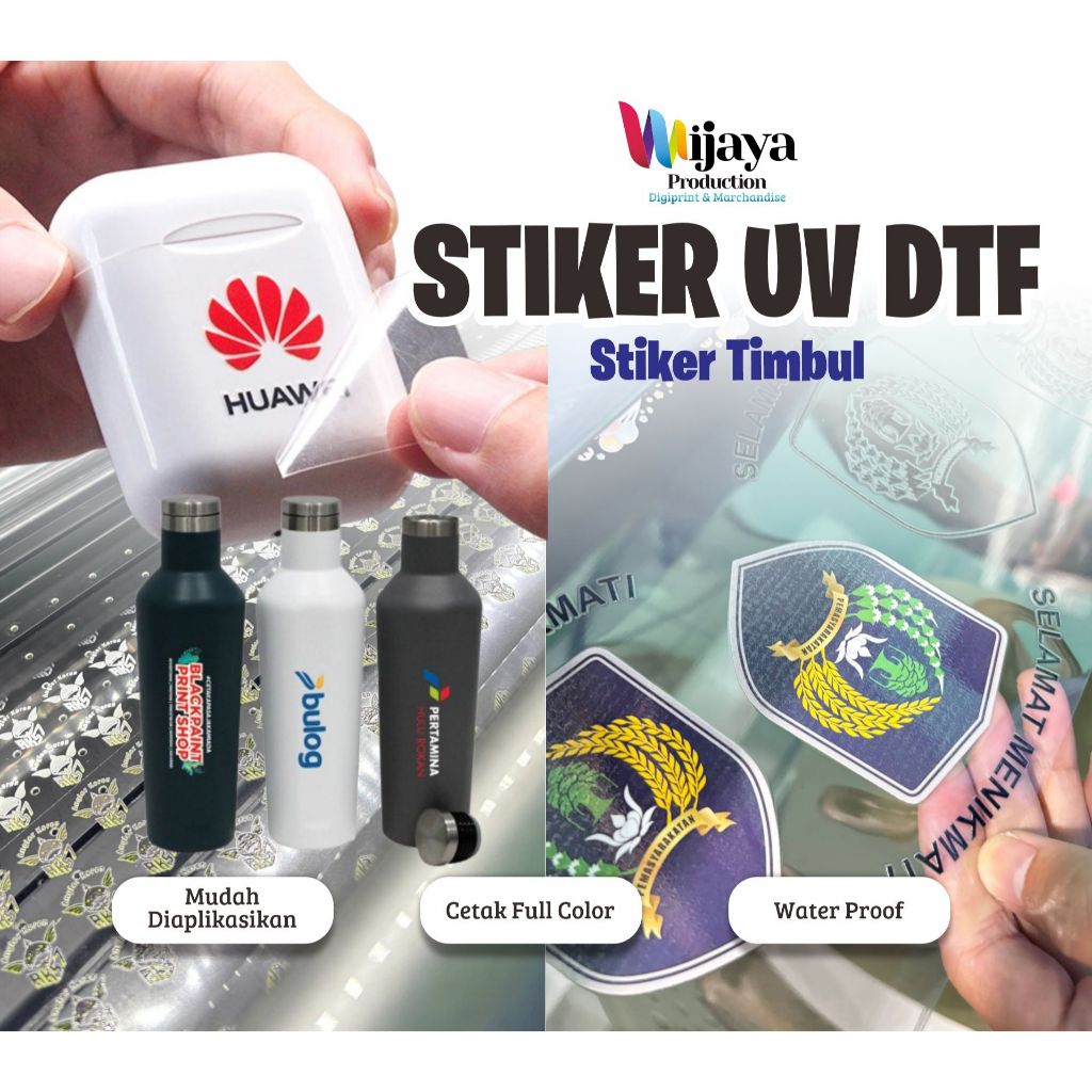 ( KILAT ) STICKER UV DTF | Stiker Timbul | Cetak Stiker UV DTF METERAN PREMIUM