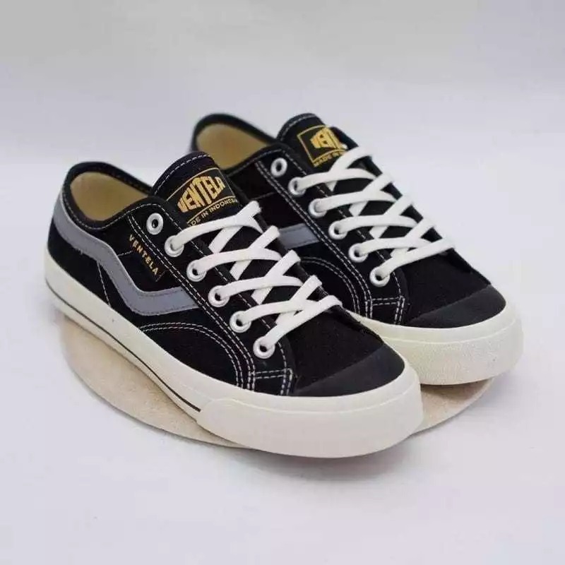 Promo sepatu ventela new public low black natural sneakers nyala pria wanita termurah