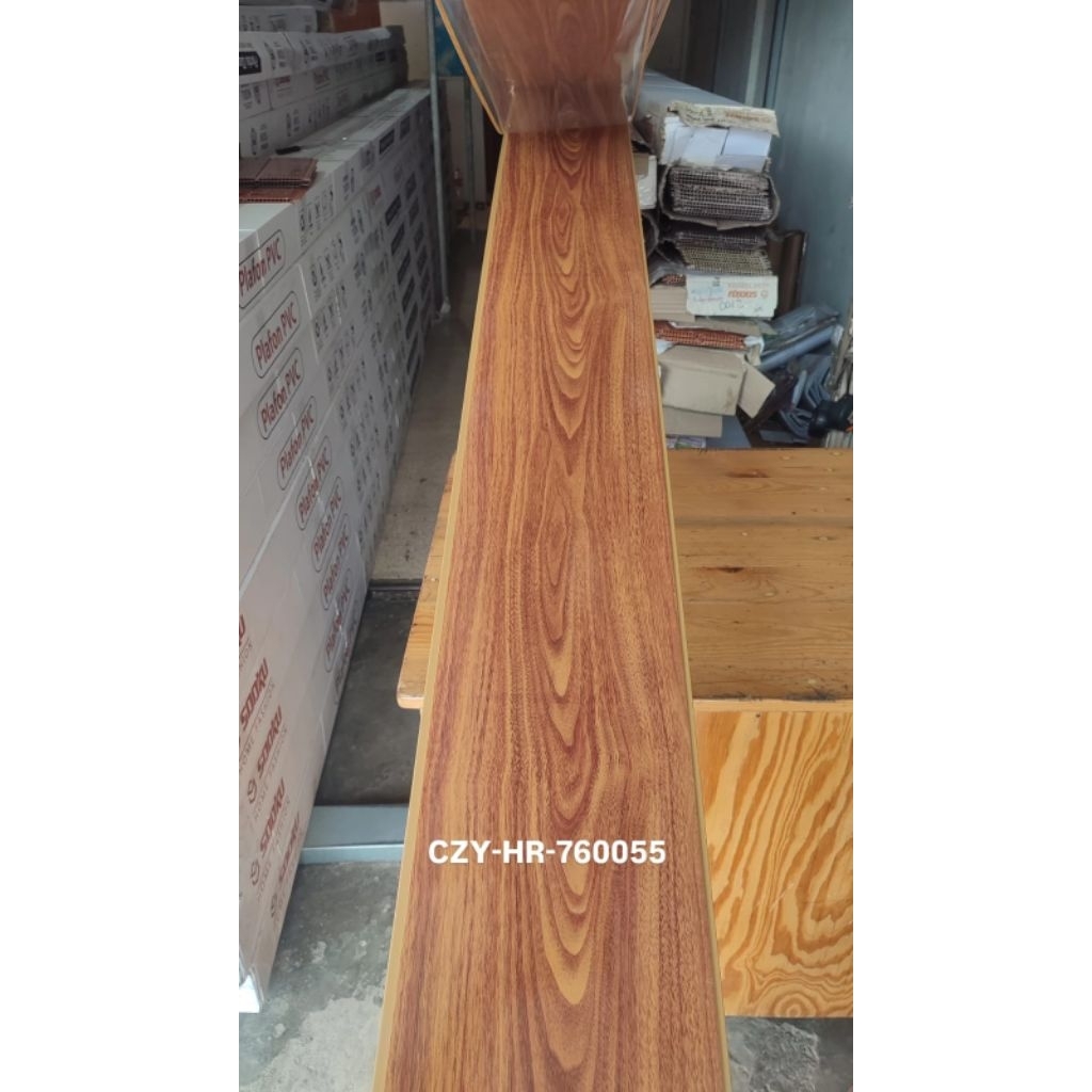 plafon pvc coklat serat glossy