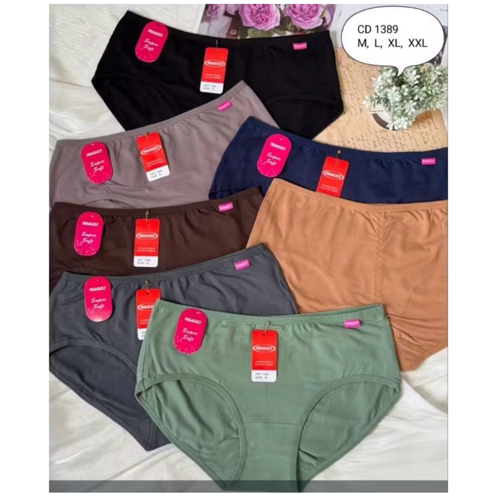 (6 PCS) MISSLILY CD Wanita Celana Dalam Perempuan Cotton Super Soft 1389