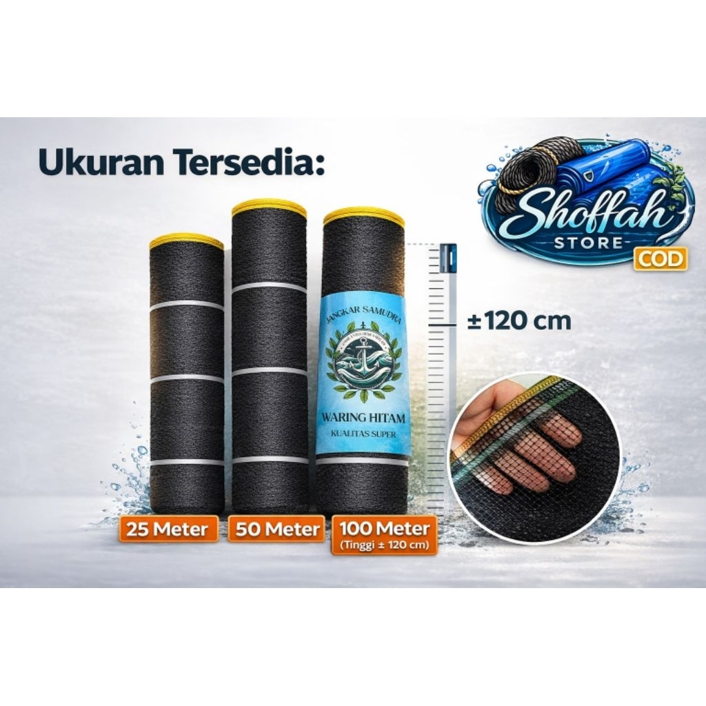 Merajut_Berkah Jaring Waring Tebal 1 Roll 25M / 50M / 100M Pagar Ayam Tanaman Kebun Ikan Kuat & Awet