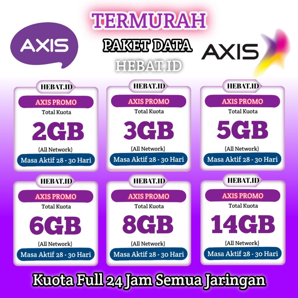PAKET DATA AXIS AIGO /KUOTA AXIS BRONET/KUOTA INTERNET AXIS/PAKET DATA AXIS/PAKET INTERNET AXIS/KUOT