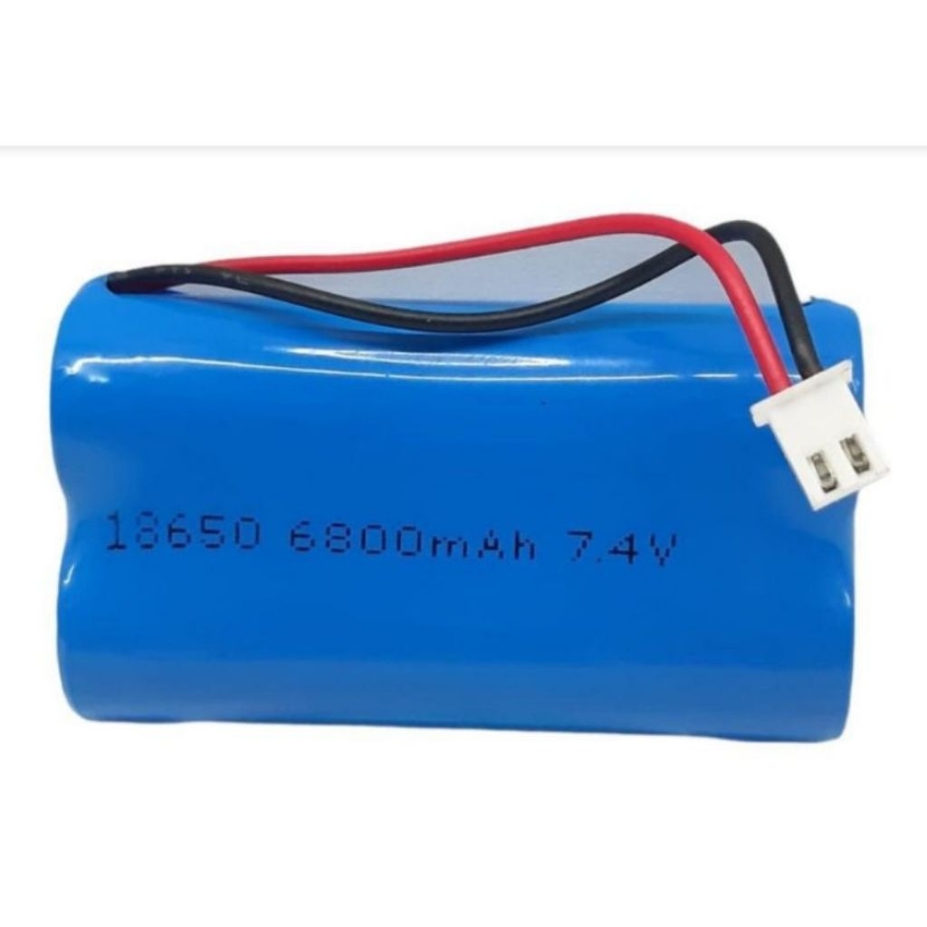 BATRE MOBIL RC 7,4 VOL KAPASITAS 6000MAH SUDAH TERPASANG SOKET HITAM 2 PIN