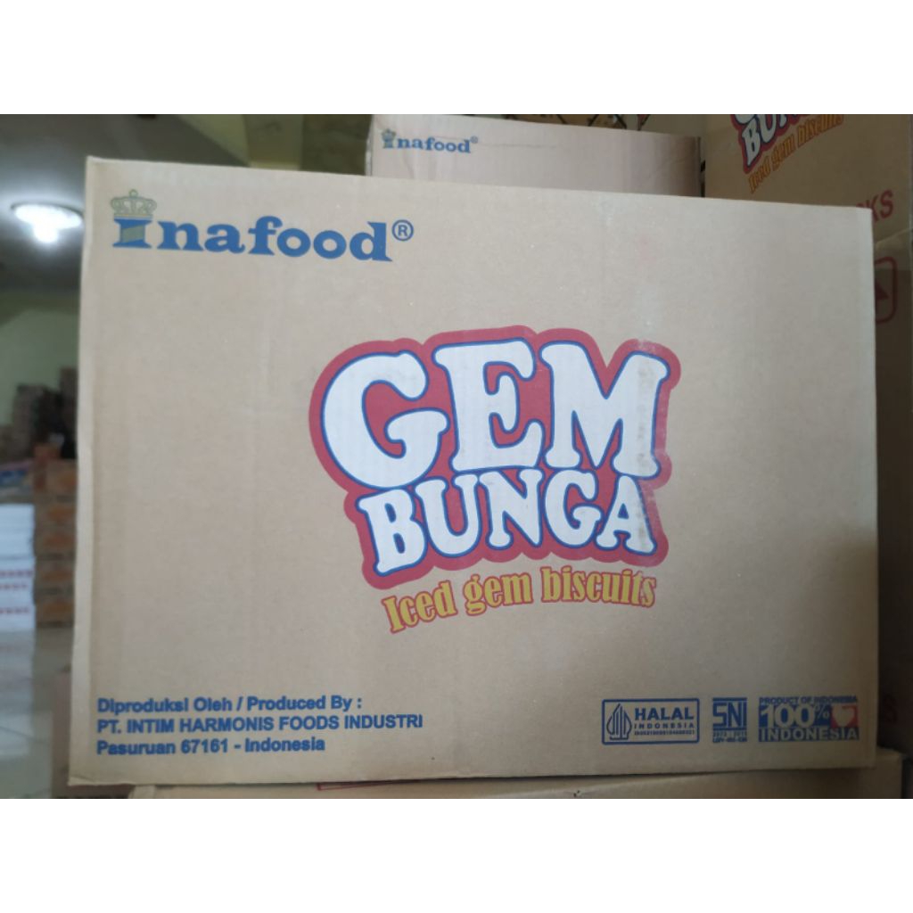 INAFOOD GEM BUNGA ICED GEM BISCUITS ISI 120 PACKS