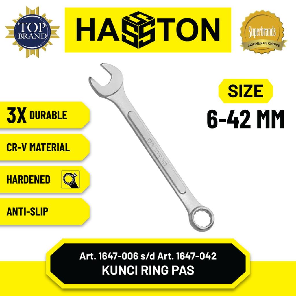 HASSTON PROHEX Kunci Ring Pas Ringpas Tulang 27 - 42 mm ecer Combination Wrench