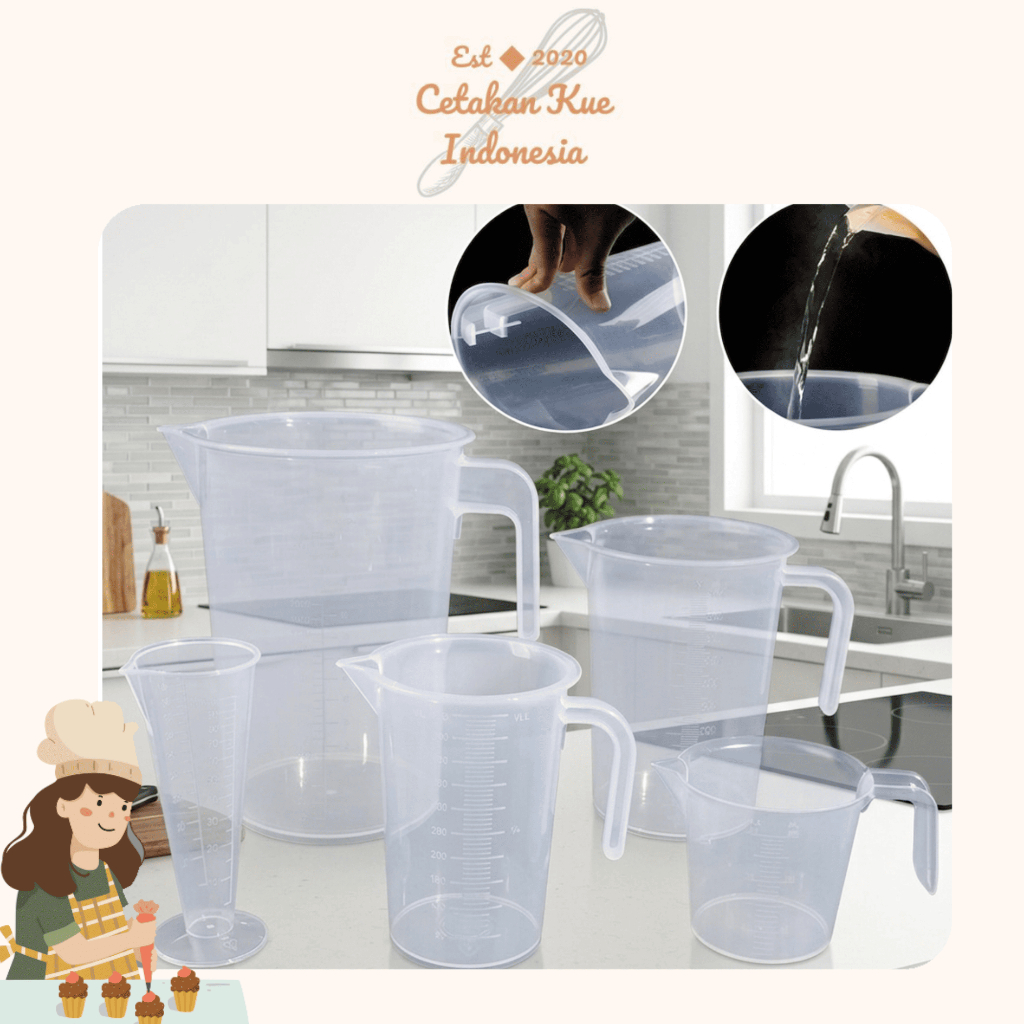 {CKI} Gelas Takar / Gelas Ukur Tepung Minyak / Gelas Plastik Serbaguna 100ml, 300ml, 500ml, 650ml, 1
