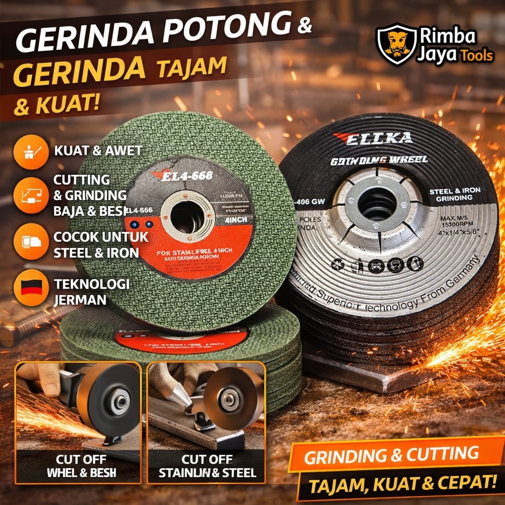 20 Batu Potong + 5 Batu Poles 1 Set Mata Gerinda Potong Besi
